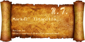 Markó Titanilla névjegykártya
